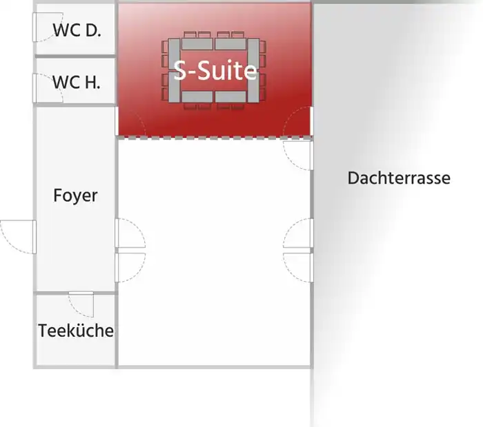 Grundriss S-Suite Modul der Konferenzsuite-Freiburg